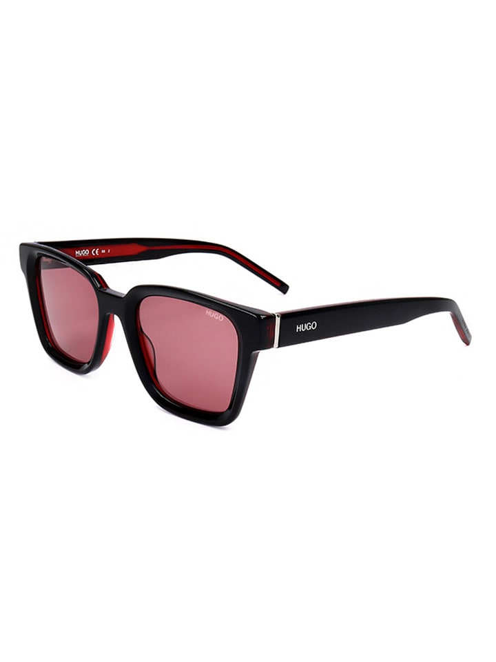 HUGO Herren-Sonnenbrille in Schwarz/ Rot günstig kaufen 51