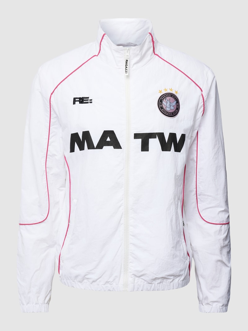 Trainingsjacke mit Statement-Print - MATW x REVIEW Drop 10 in weiß