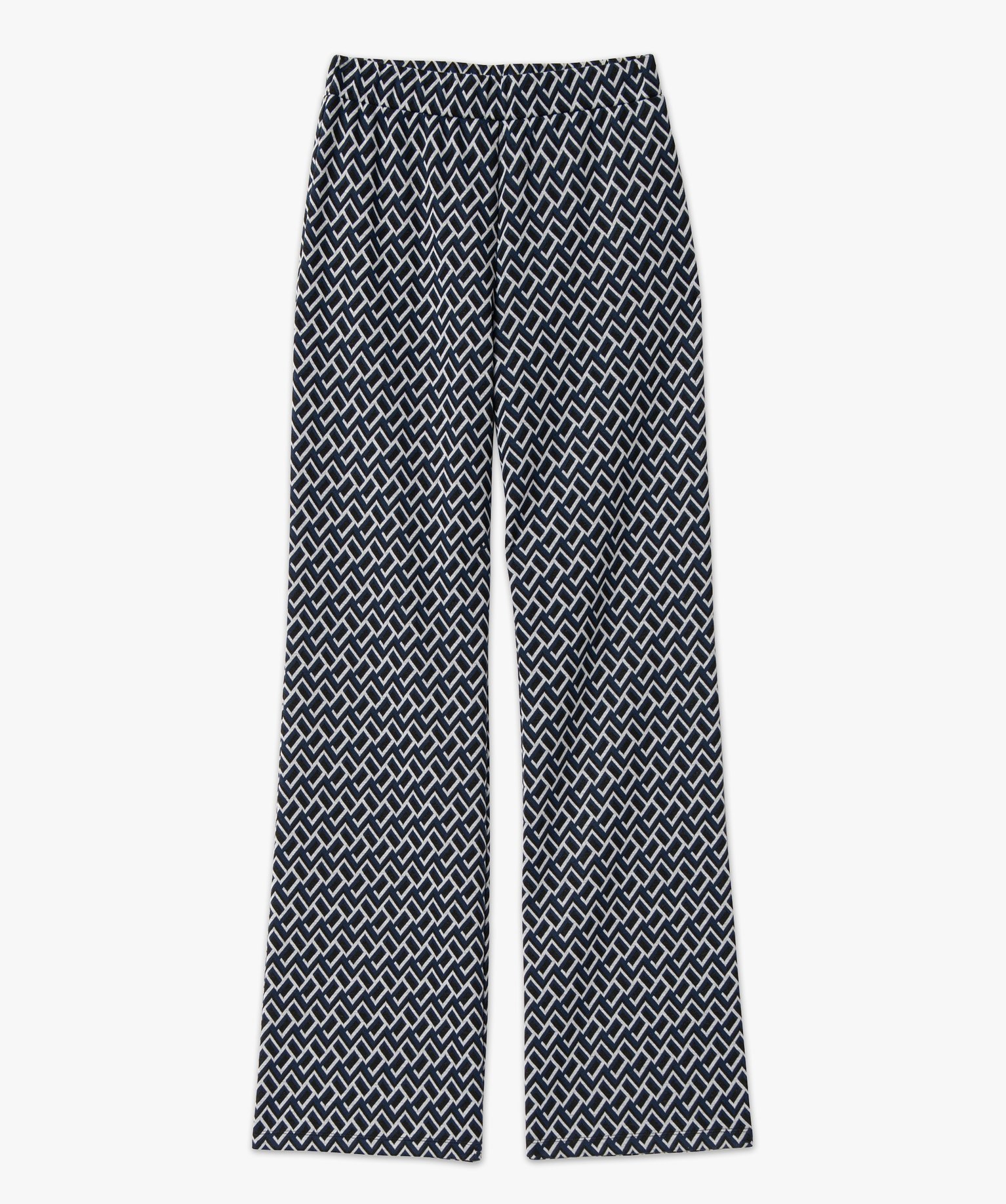 Pantalon large en maille à motifs graphiques femme imprime | GEMO