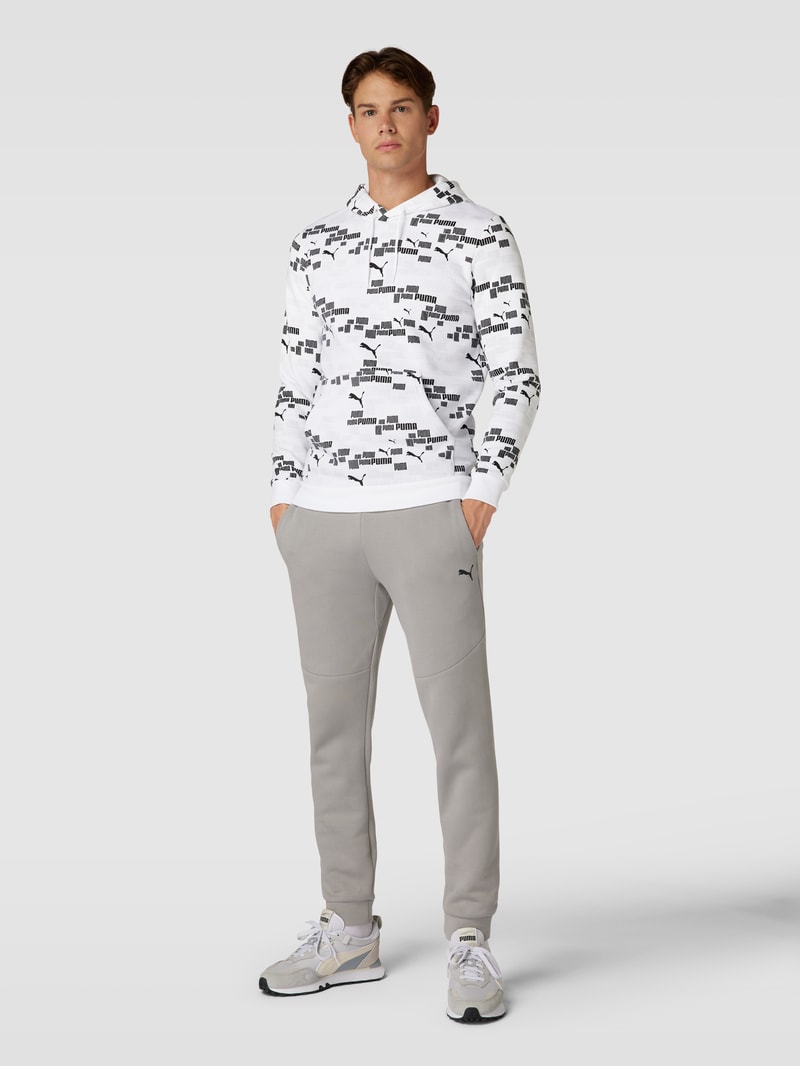 Hoodie mit Allover-Print in weiß