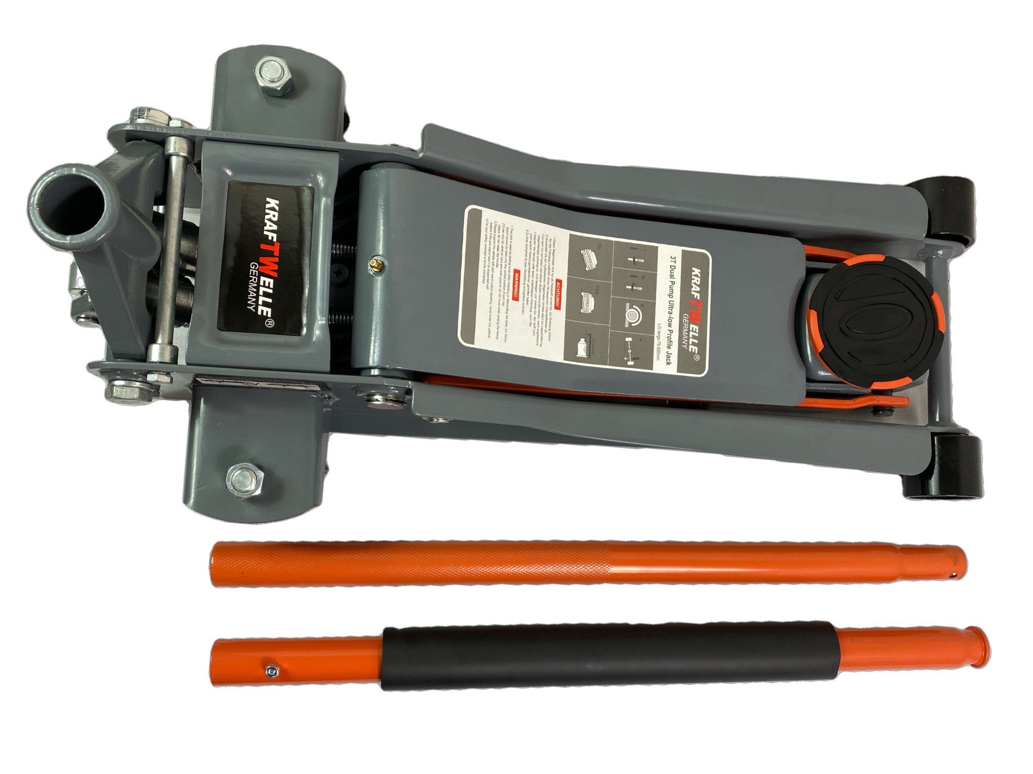 KrafTWelle Werkzeuge Rangierwagenheber Kraftwelle 4T Rangierwagenheber 75-500mm Hydraulik Doppelkolben, max. Hubhöhe: 50,00 cm