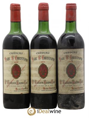 Saint-Émilion Grand Cru Château Tour Saint Christophe 1975 - Lot de 3 Bouteilles