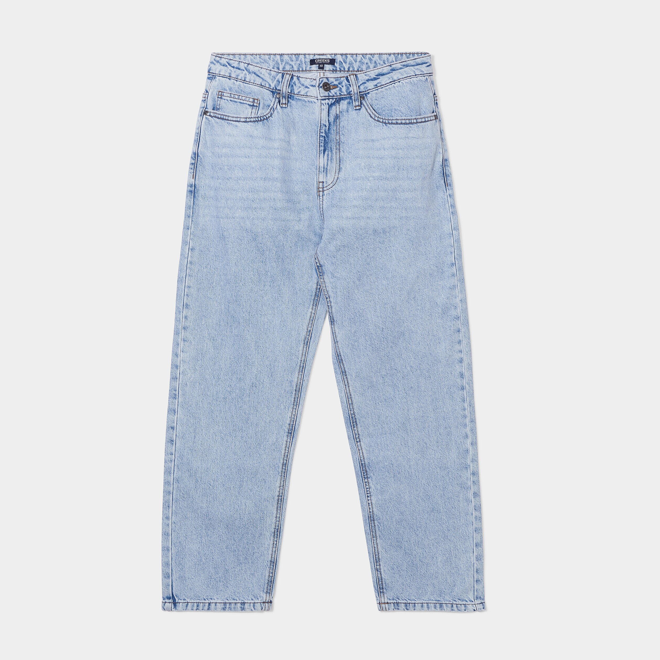 Jeans relaxed Creeks denim bleach garçon | La Halle