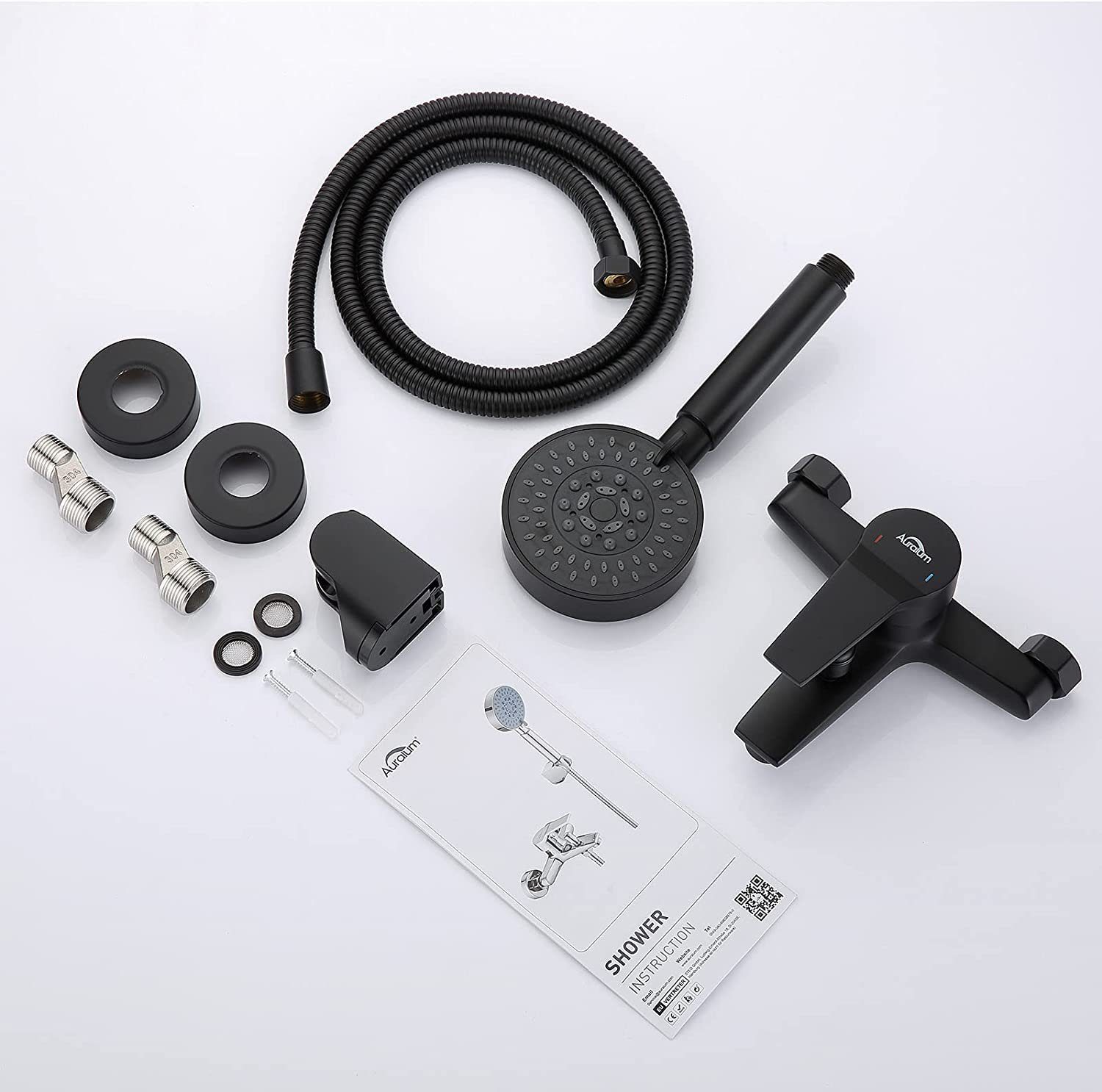 Auralum Duschsystem Badewannenarmatur Wasserhahn Duscharmatur Bade mit Handbrause Duschset