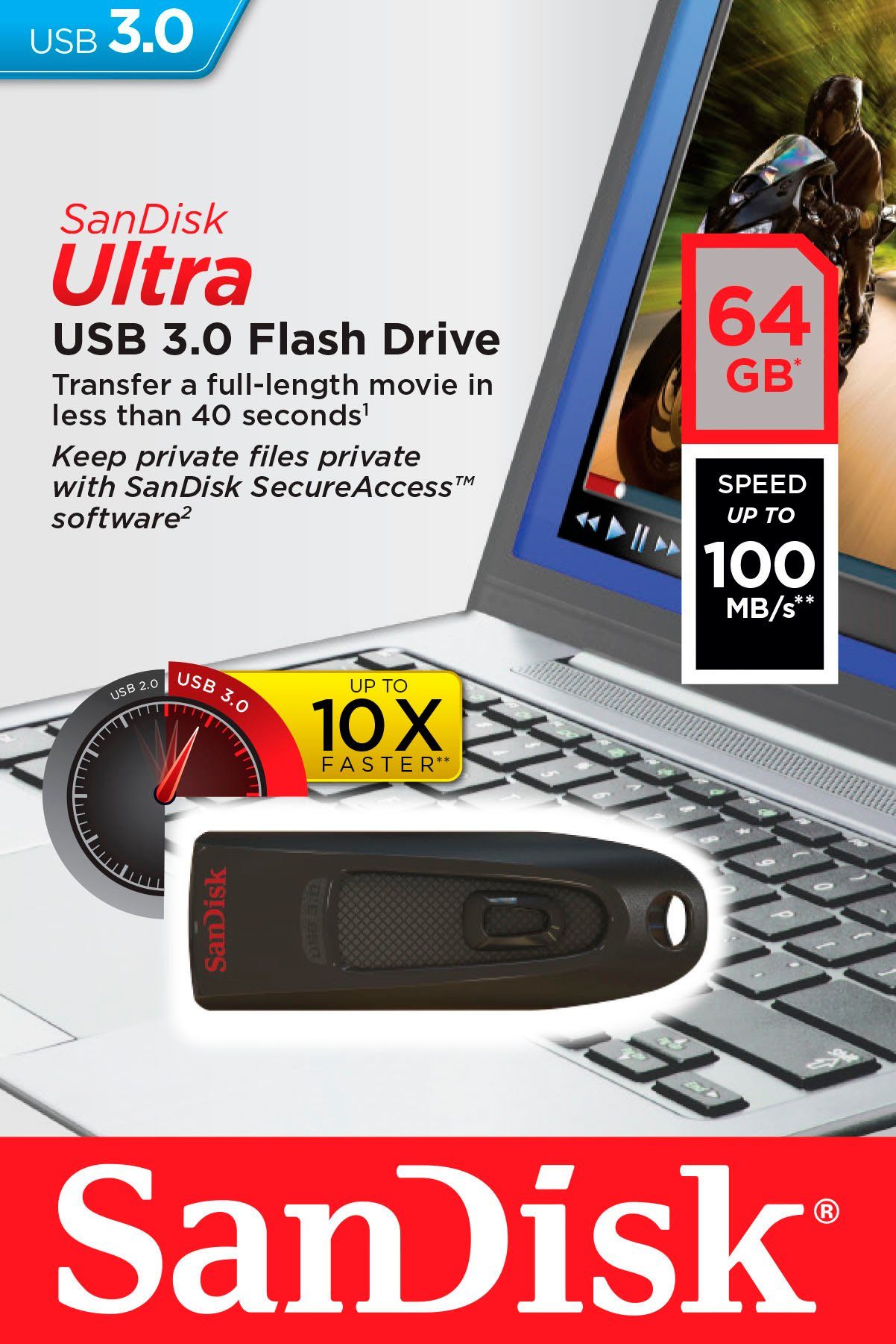 Sandisk Ultra USB 3.0 USB-Stick (USB 3.2, Lesegeschwindigkeit 130 MB/s)