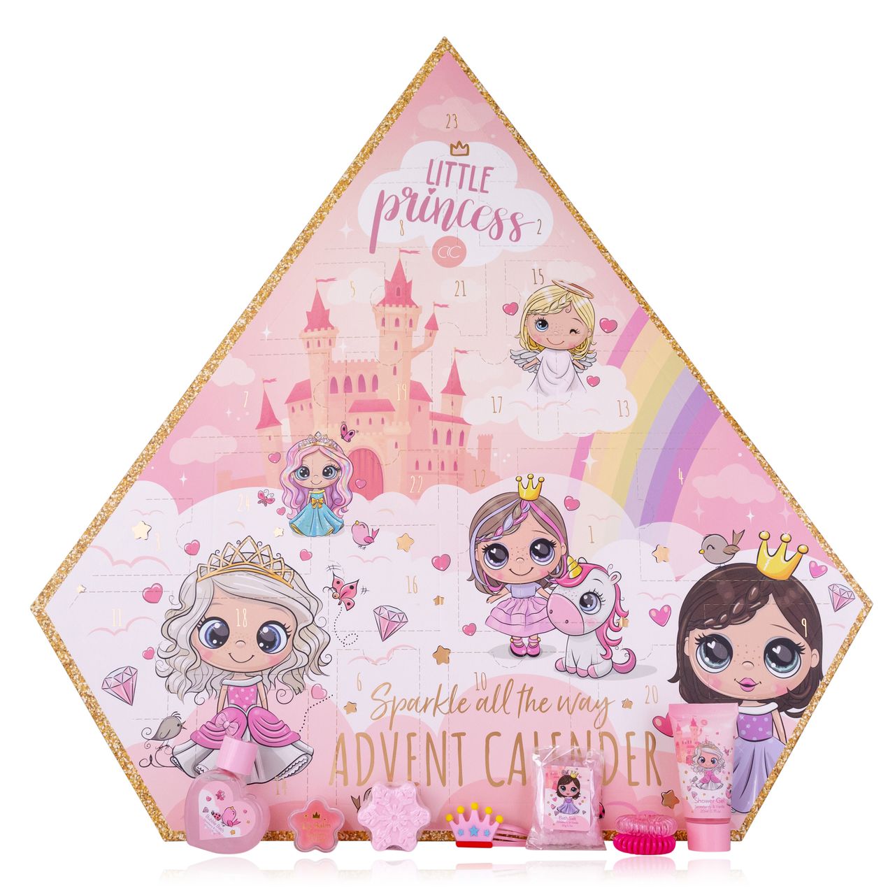 accentra Adventskalender LITTLE PRINCESS in diamantförmiger Box