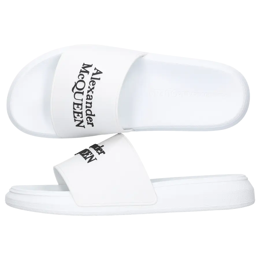 Alexander McQueen - Badeschuhe POOL SLIDE Kautschuk - weiß