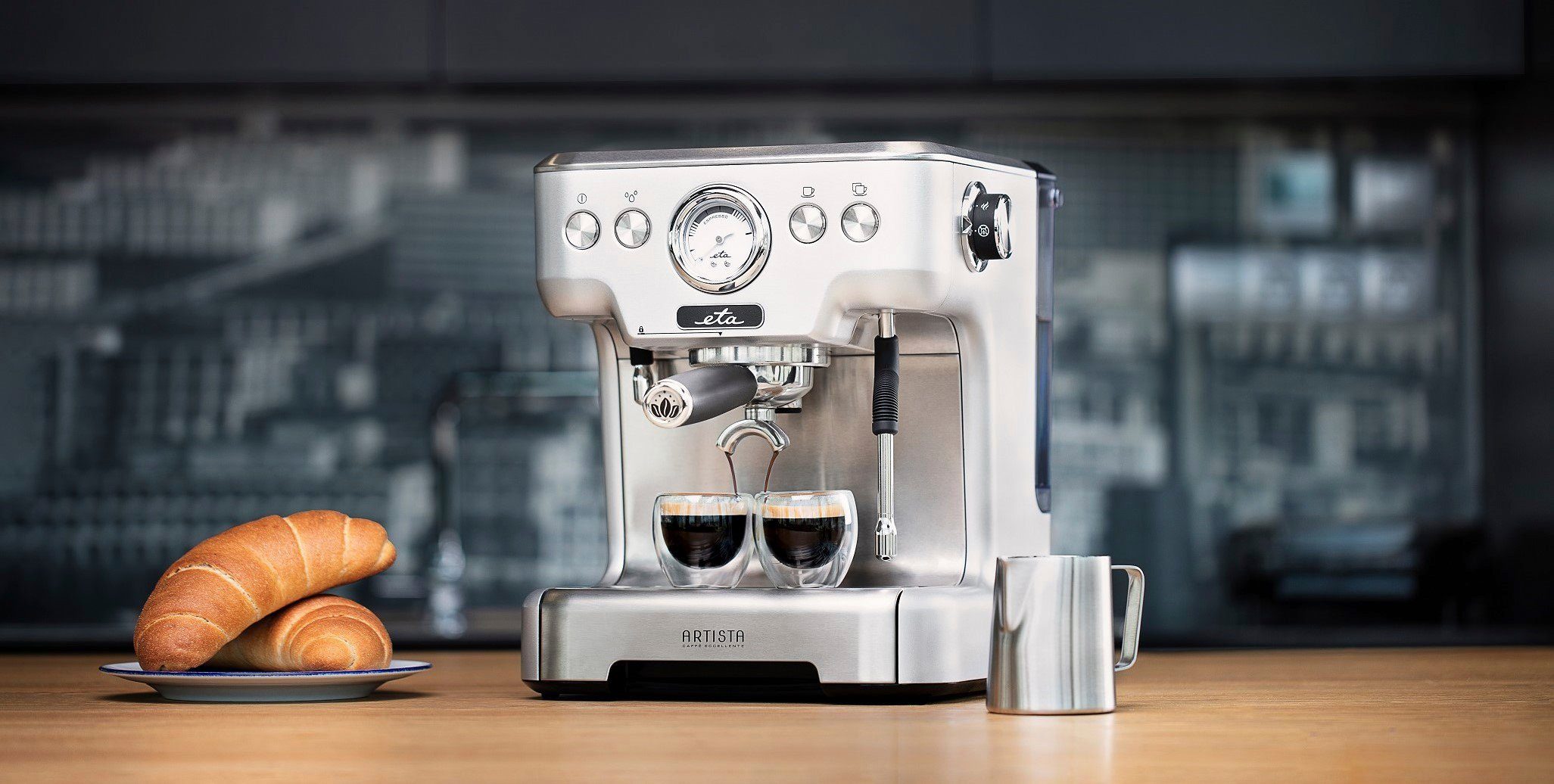 eta Siebträgermaschine Artista ETA418190000, mit Milchaufschäumer, 20 Bar in Ganzmetallausführung
