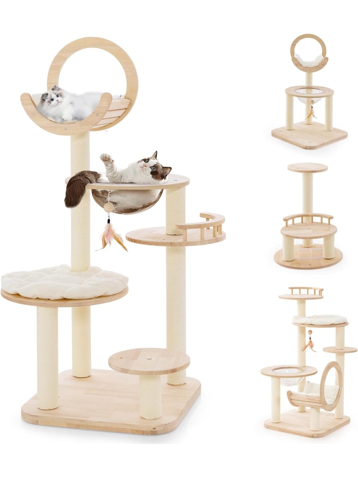 COSTWAY Kratzbaum Holz 146cm in Beige günstig kaufen onesize