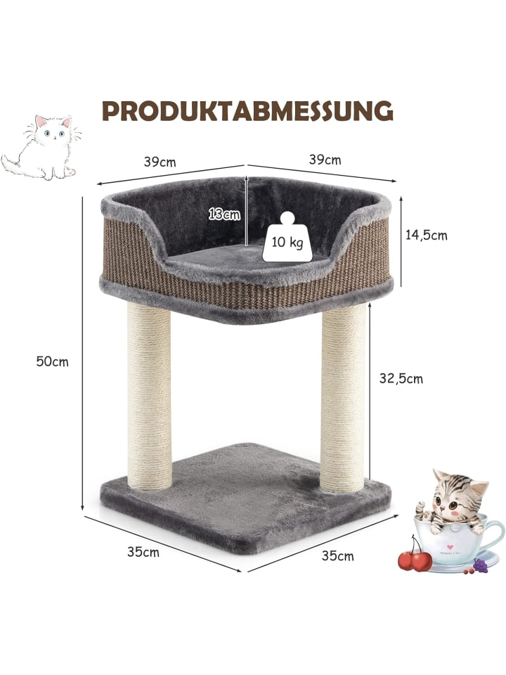 COSTWAY Katzenbaum 50cm in Grau günstig kaufen 50 cm