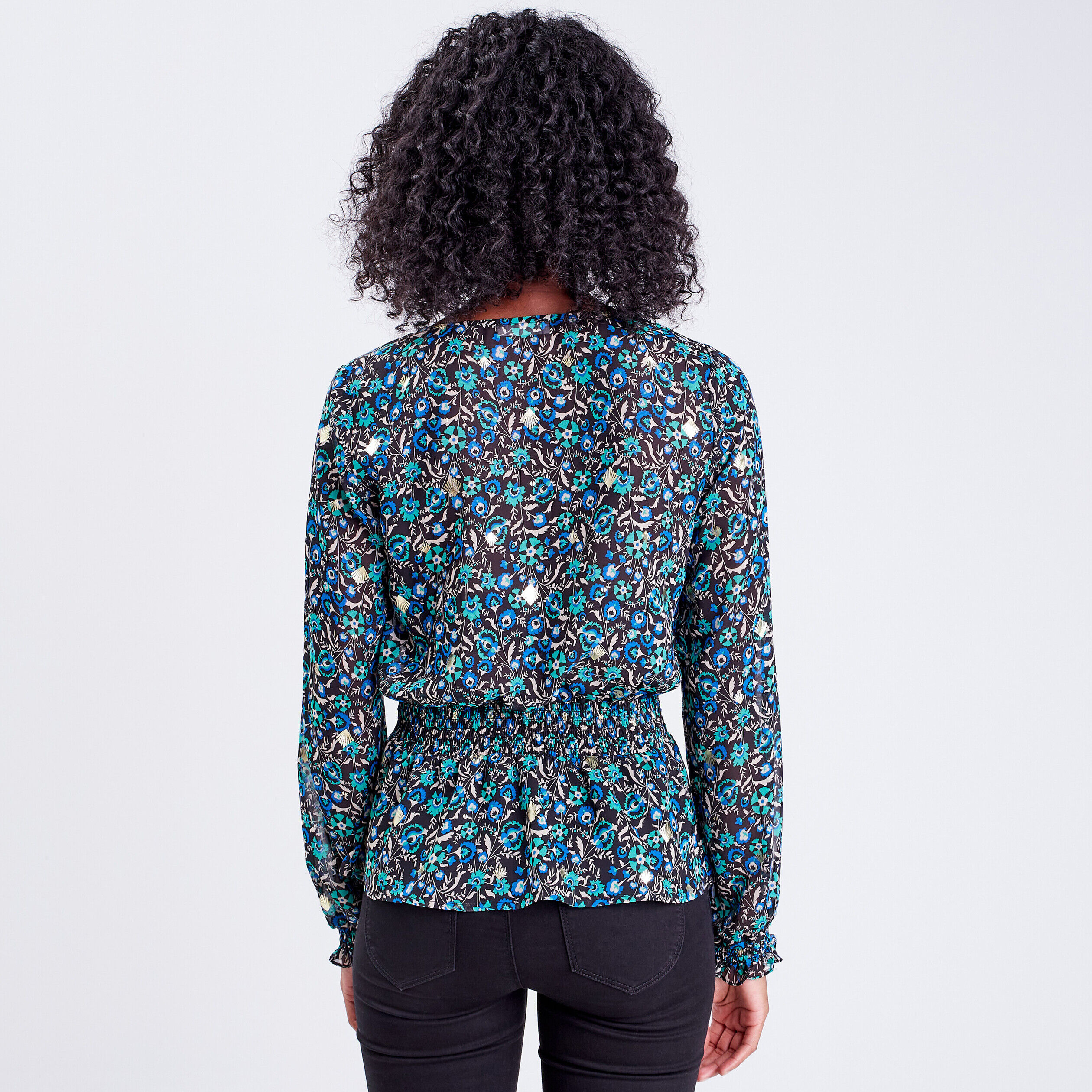 Blouse manches longues noir femme | Cache Cache