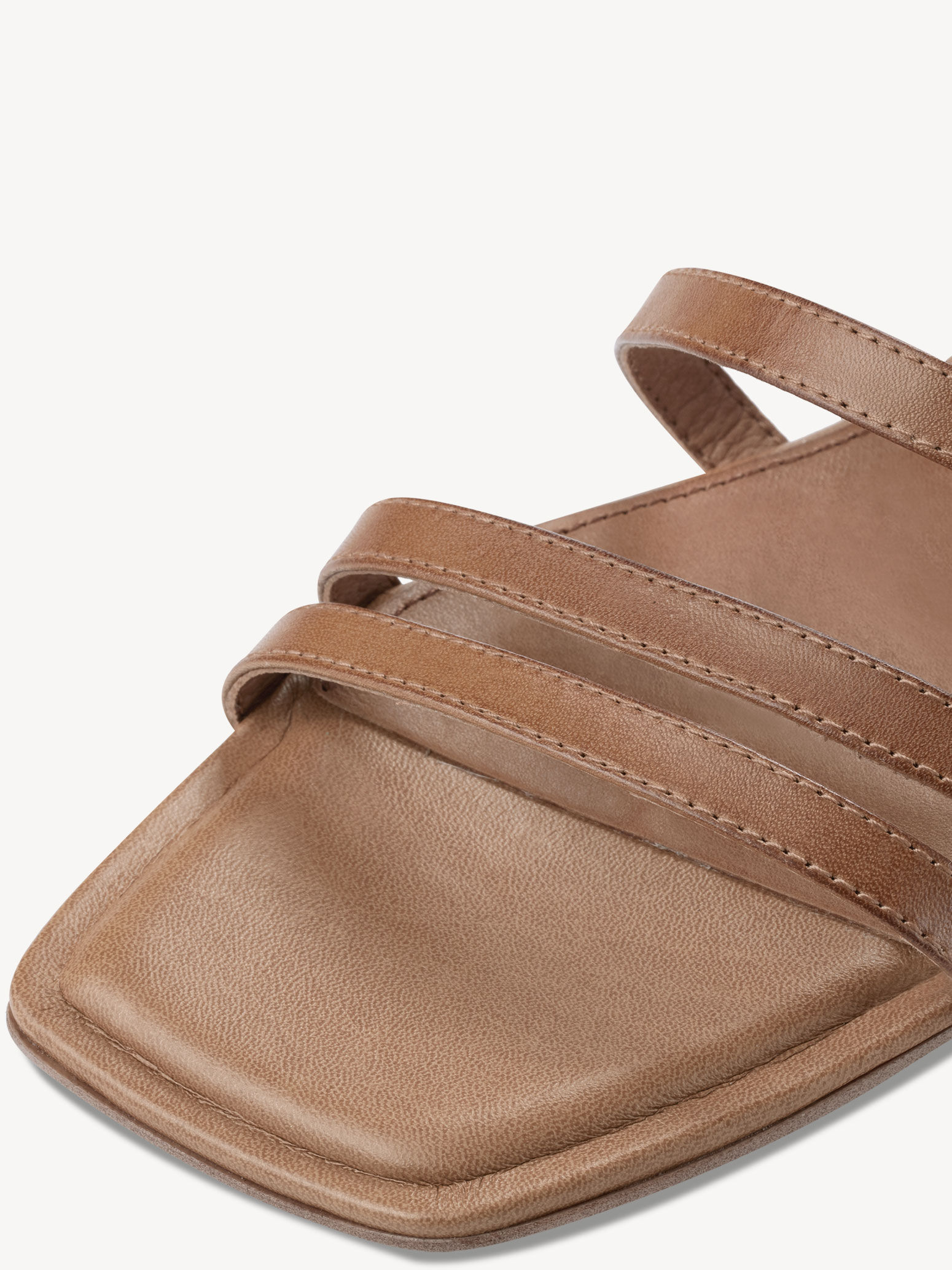 Sandale à talon en cuir - marron