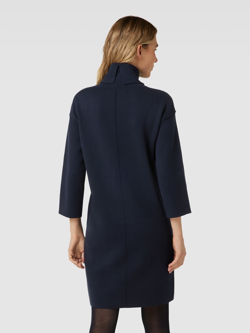 Knielanges Kleid mit Rollkragen Modell 'Wingela' in marineblau