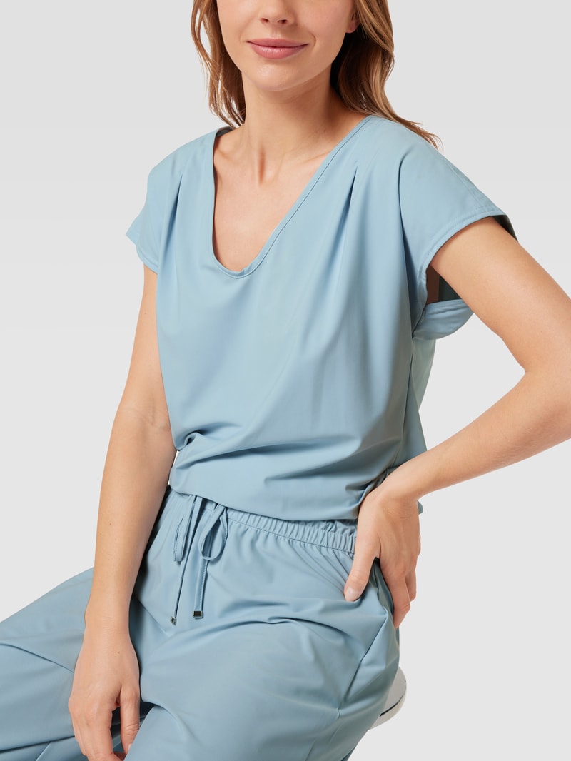 Jumpsuit mit angeschnittenen Ärmeln in hellblau