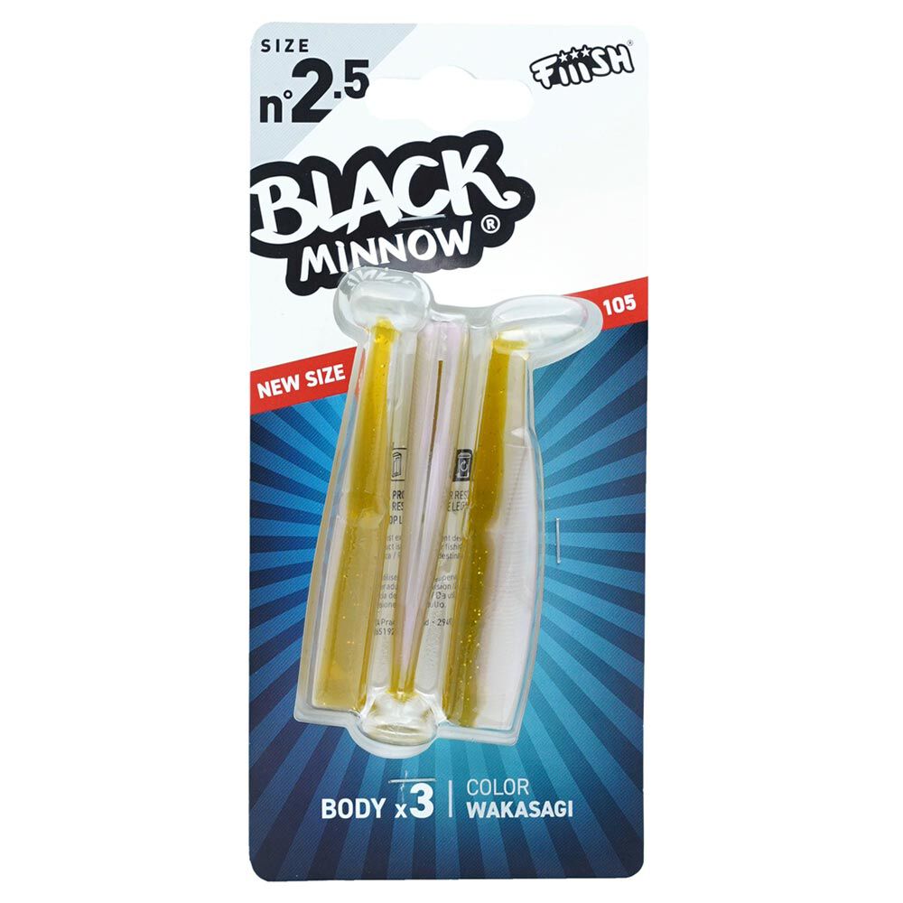 Fiiish Soft Lure Black Minnow Body 105 10.5cm (X3)