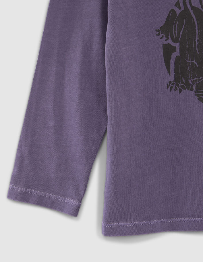 T-shirt violet visuel as de pique rock garçon