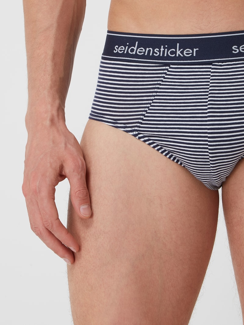Slip mit Stretch-Anteil im 3er-Pack in marineblau