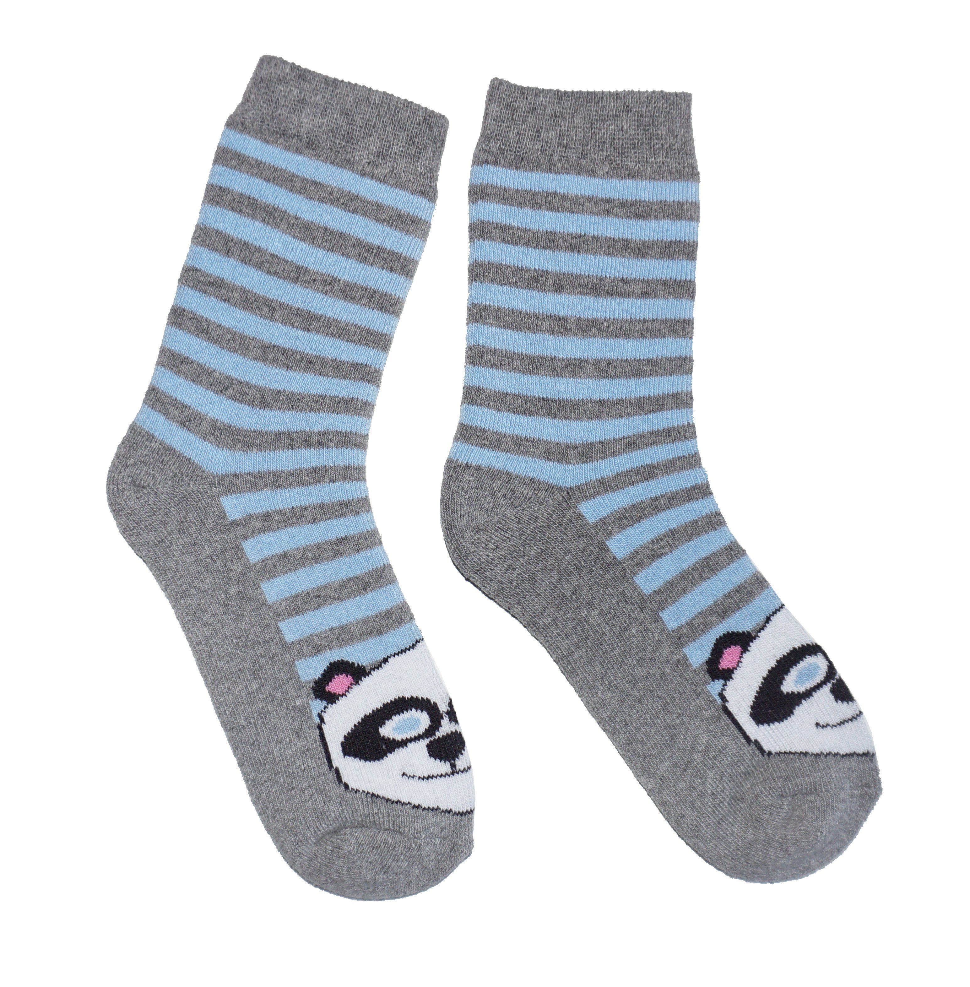 WERI SPEZIALS Strumpfhersteller GmbH Thermosocken Kinder Plüsch Socken Thermo Voll Frottee >>Panda<< mit Baumwolle