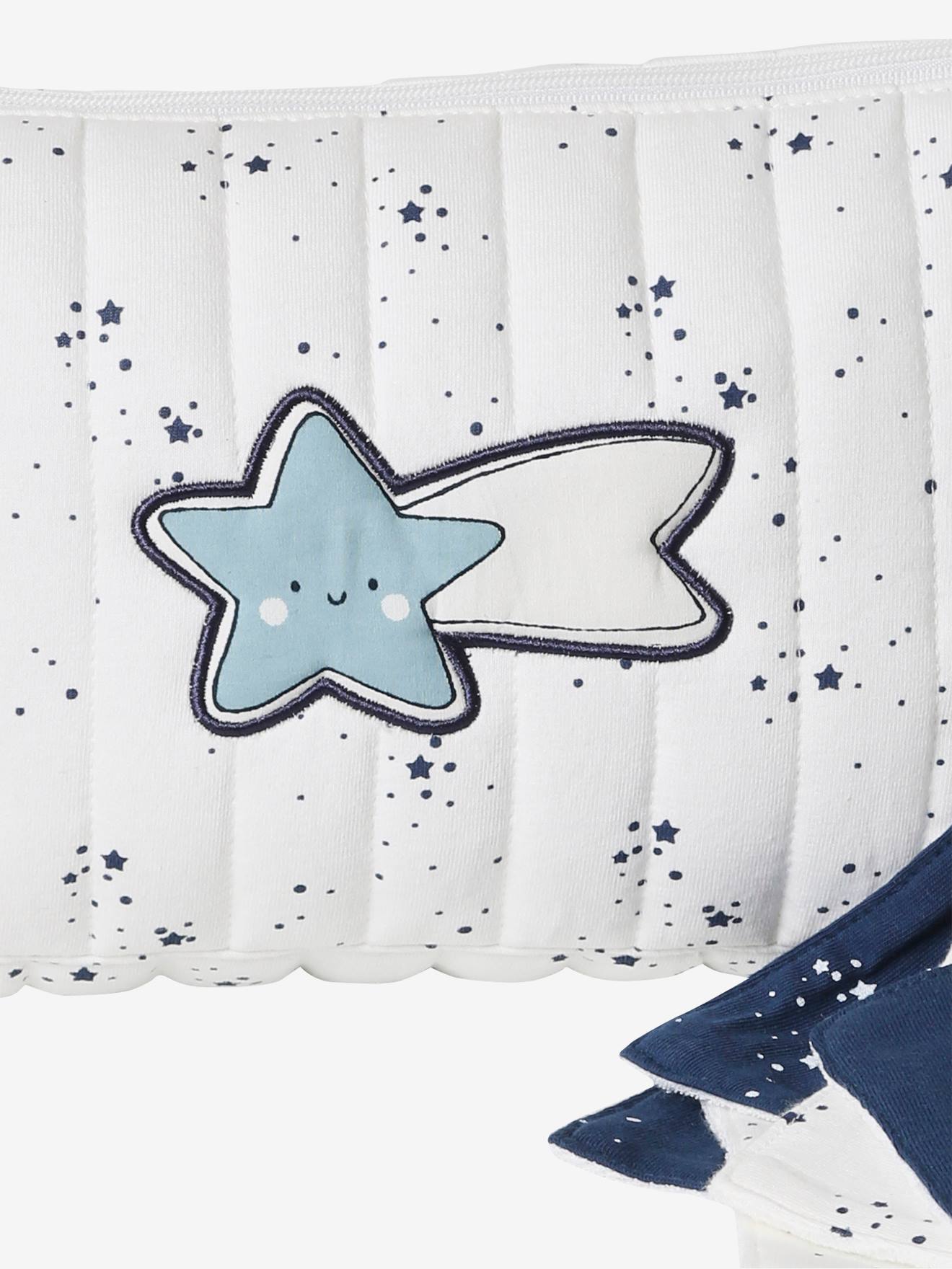 Vertbaudet Kinder Waschbeutel mit Steppnähten Oeko-Tex, personalisierbar - wollweiß/polarstern
