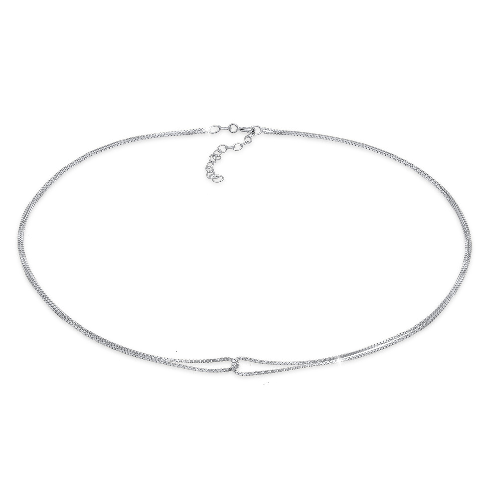 Elli Elli Collier Femmes Choker Vénitien Infinité Entrelacé en Argent Sterling 925 collier