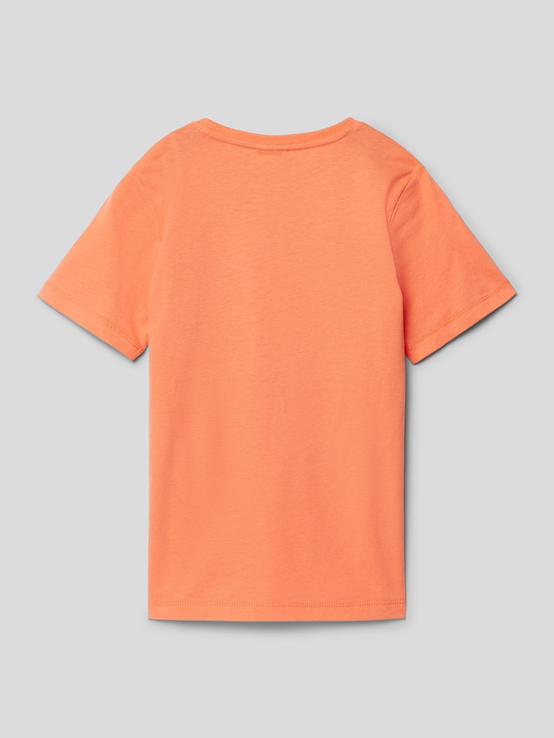 T-Shirt aus Baumwolle mit Statement-Print in orange