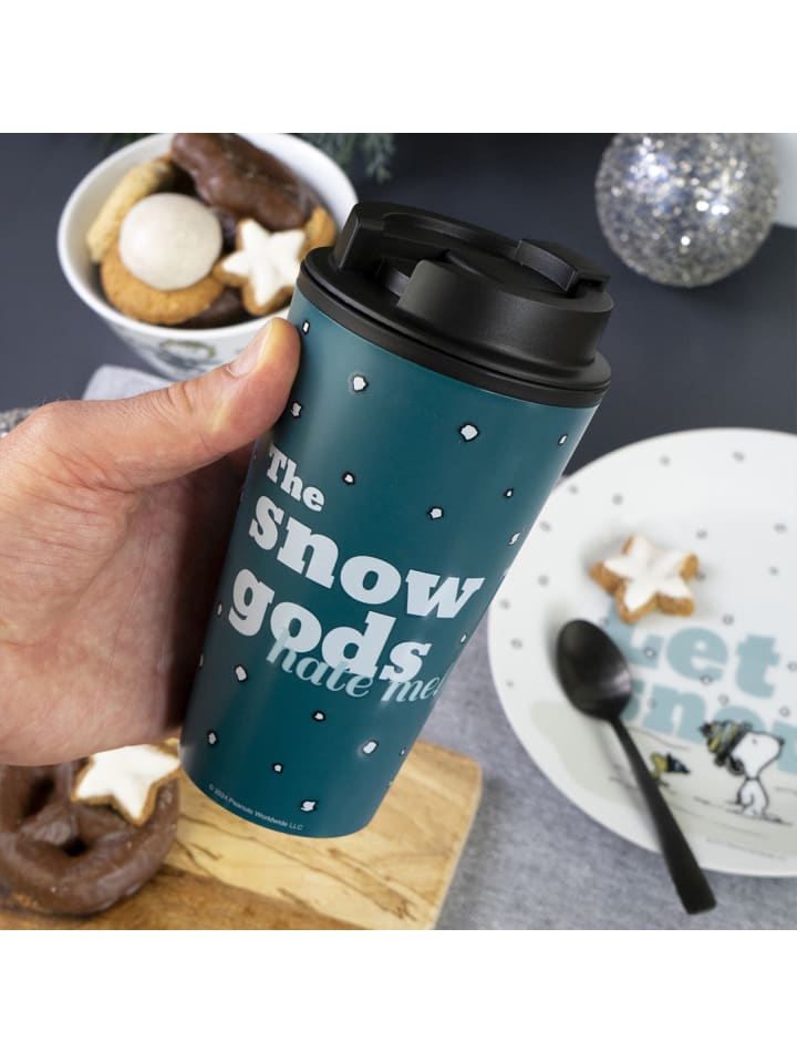 Geda Labels Coffee to go Becher Peanuts Winter in Blau - 400 ml günstig kaufen onesize