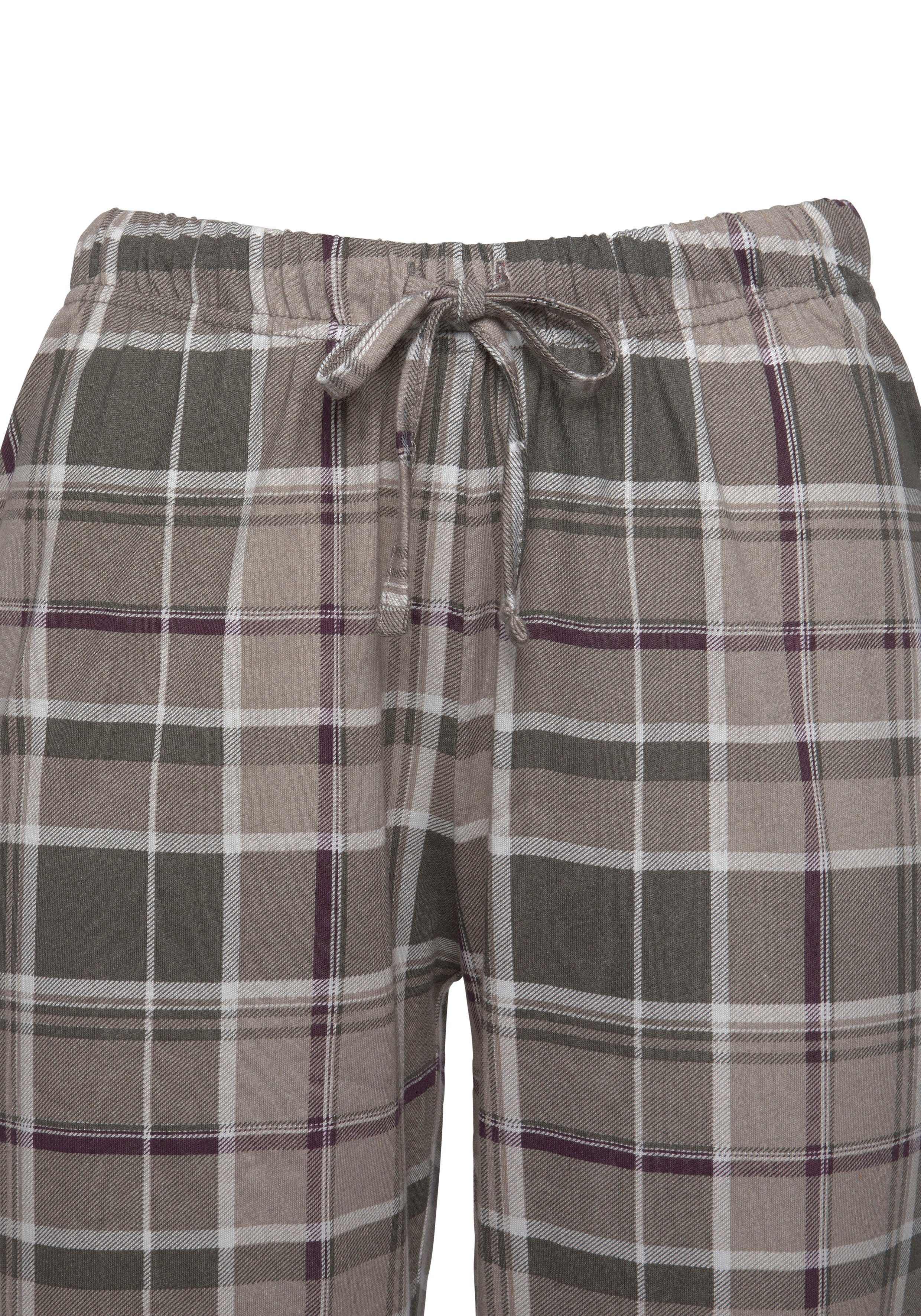 LASCANA Pyjama (2 tlg., 1 Stück) mit Karomuster