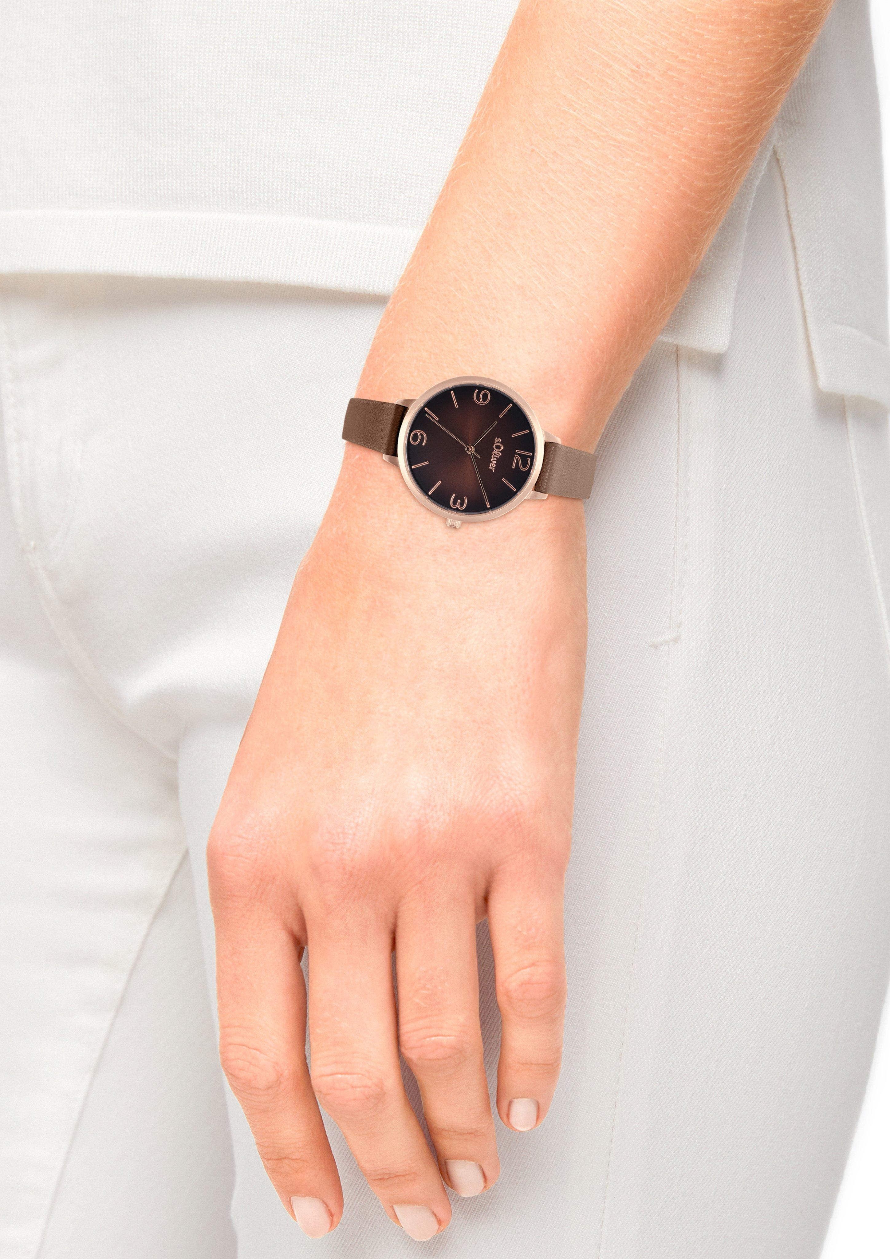 Armbanduhr mit Lederband  6008997-09B0