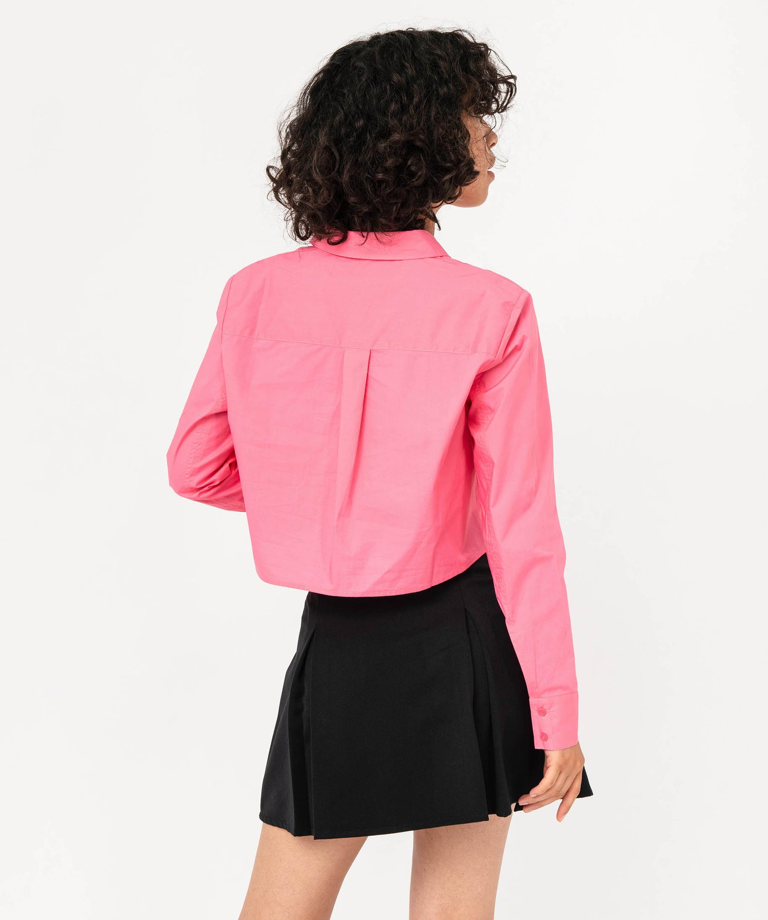Chemise ultra courte en coton femme rose | GEMO