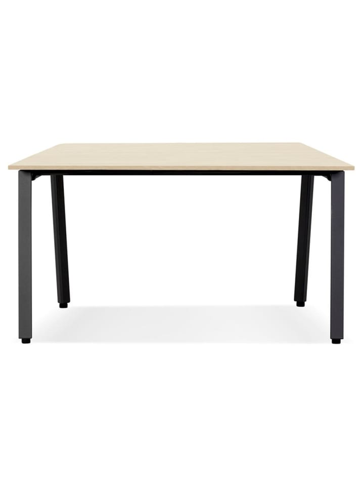 KADIMA DESIGN Schreibtisch MDF & Metall, Konferenztisch kompakt, 140x140 cm in Beige-Schwarz günstig kaufen