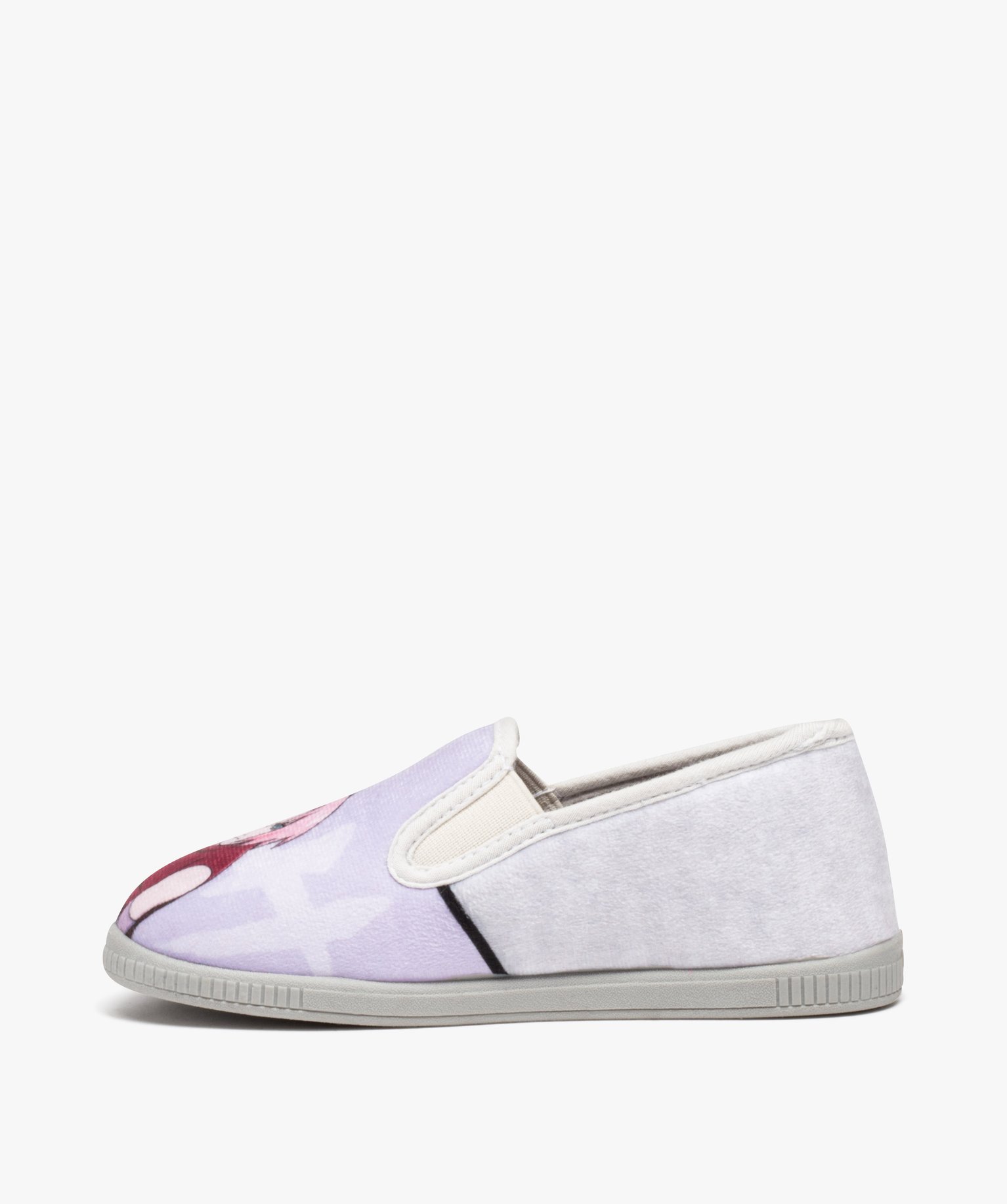 Chaussons fille imprimés en velours - Naruto gris | GEMO