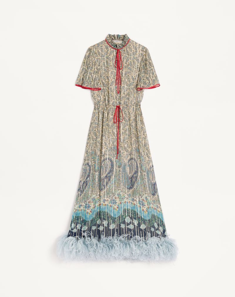 Vestido Midi Em Pekin Voyage Imaginaire Paisley