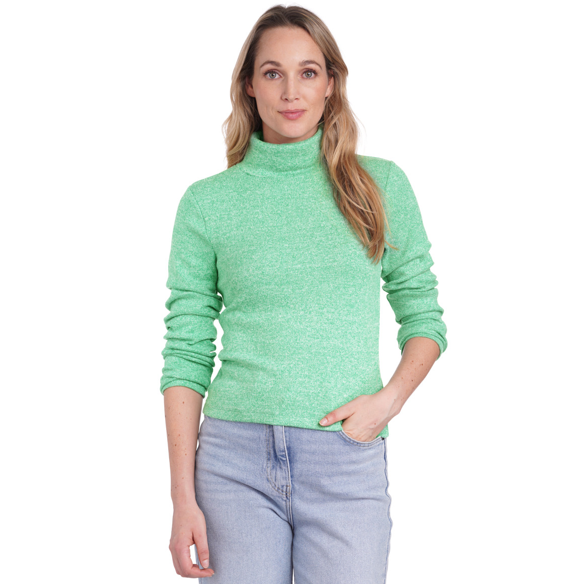 Damen Rollkragenshirt meliert