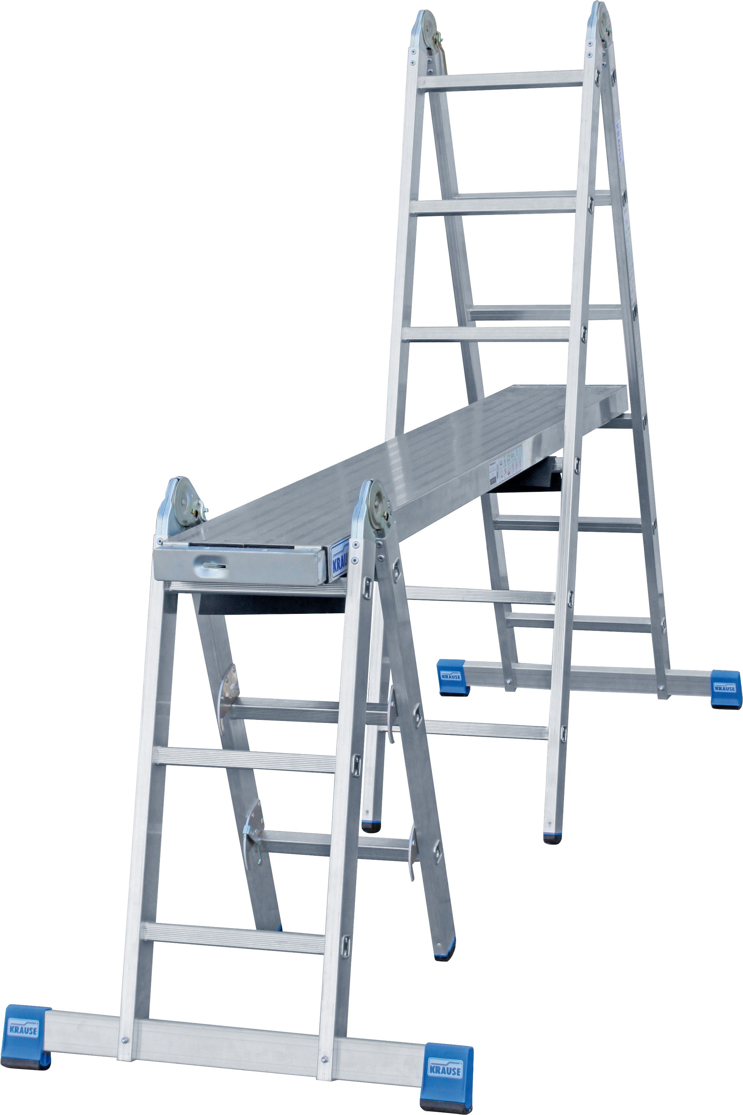 KRAUSE Gelenkleiter Stabilo, Combileiter mit 2x3 und 2x6 Sprossen