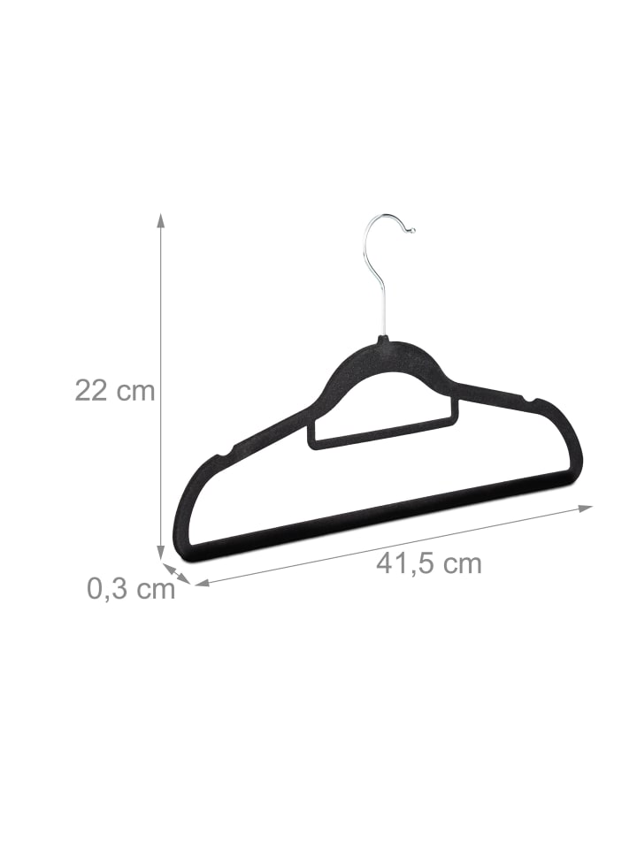relaxdays 30er Set: Kleiderbügel in Schwarz günstig kaufen onesize