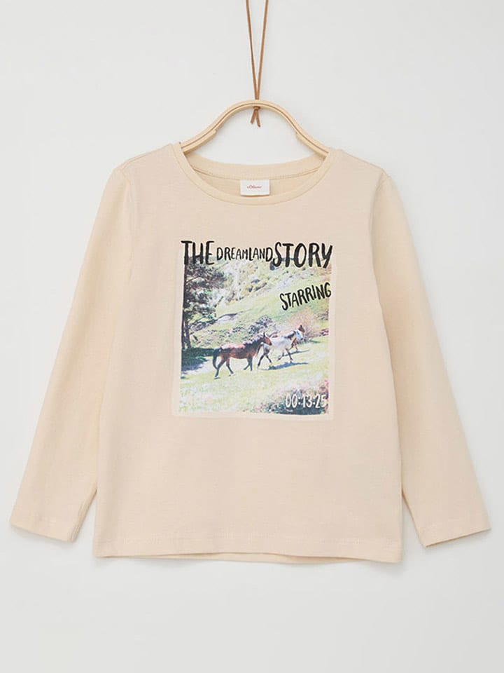 s.Oliver Longsleeve in Beige günstig kaufen