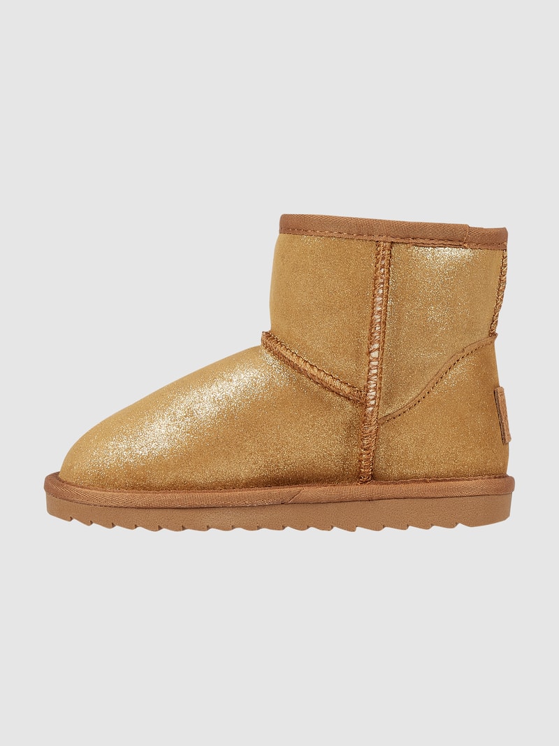 Boots aus Veloursleder in camel