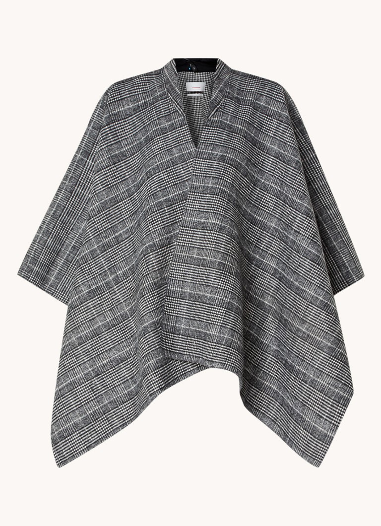 Cinque Cimaike cape in wool blend with checked design