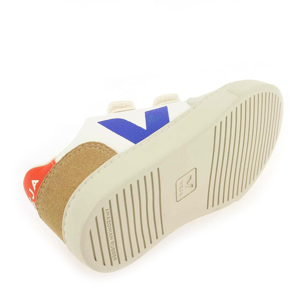 Veja  SMALL V12 VELCRO H23 - Blanc Bleu