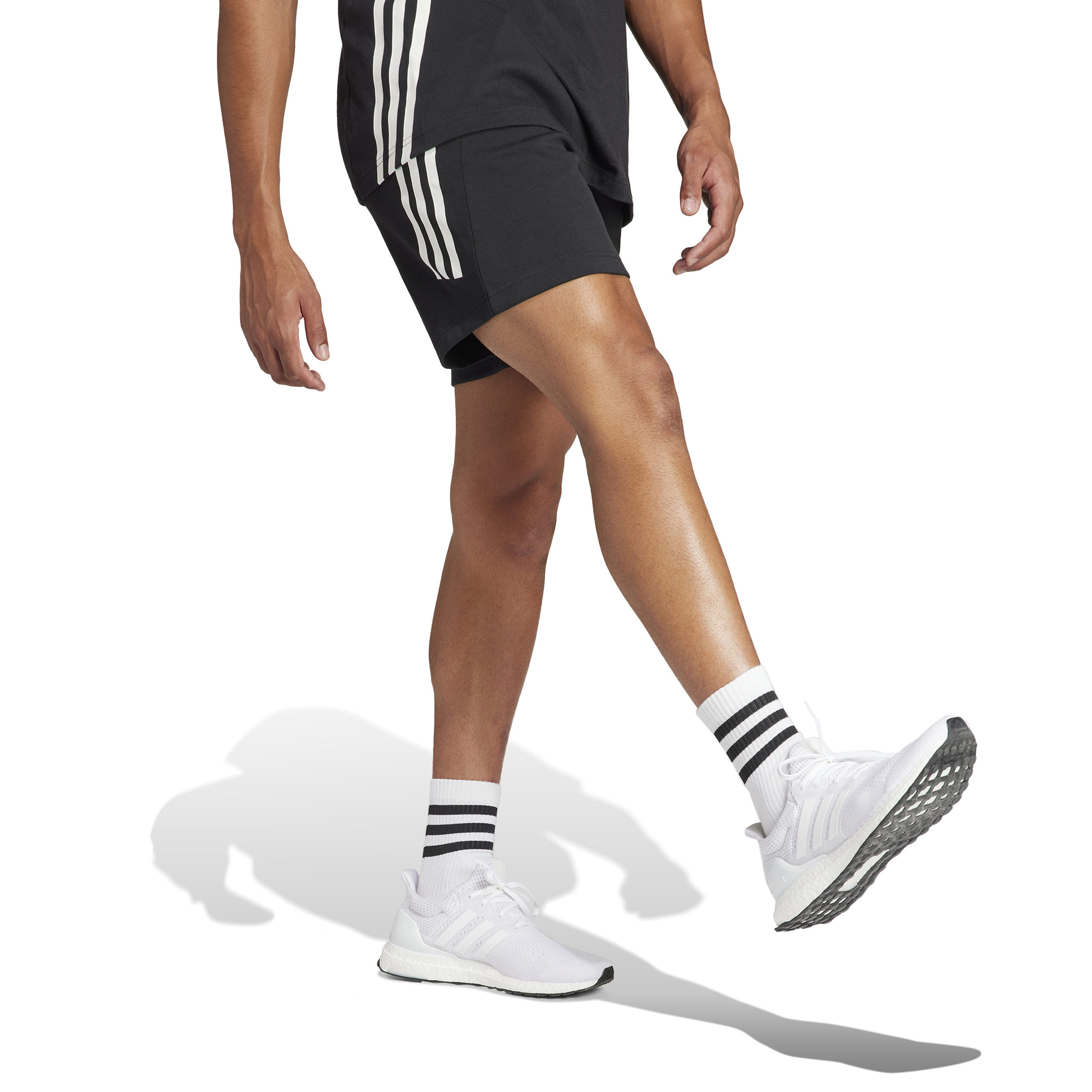 Future Icon 3 Stripes Shorts Herren - Schwarz, Weiß