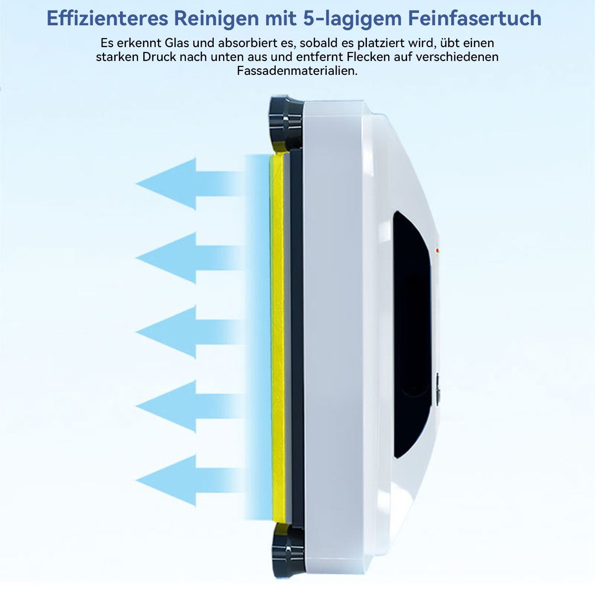 Welikera Fensterputzroboter 2800Pa 80W Fenstersauger,Automatischer Fensterputzer,40 ml Wassertank