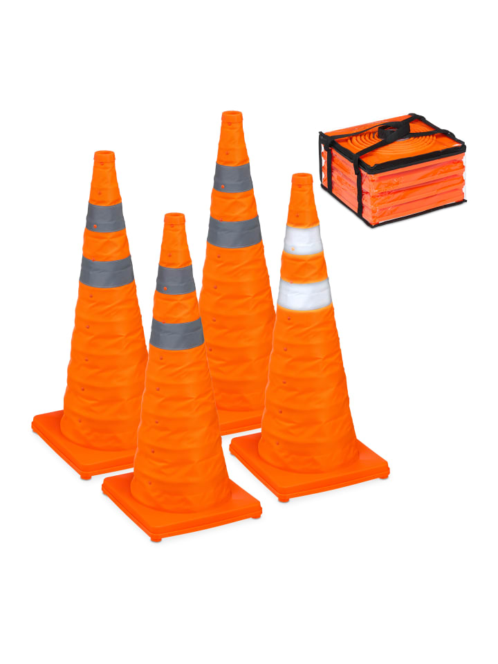 relaxdays 4 x Pylonen in Orange - (B)29 x (H)70 x (T)29 cm günstig kaufen onesize