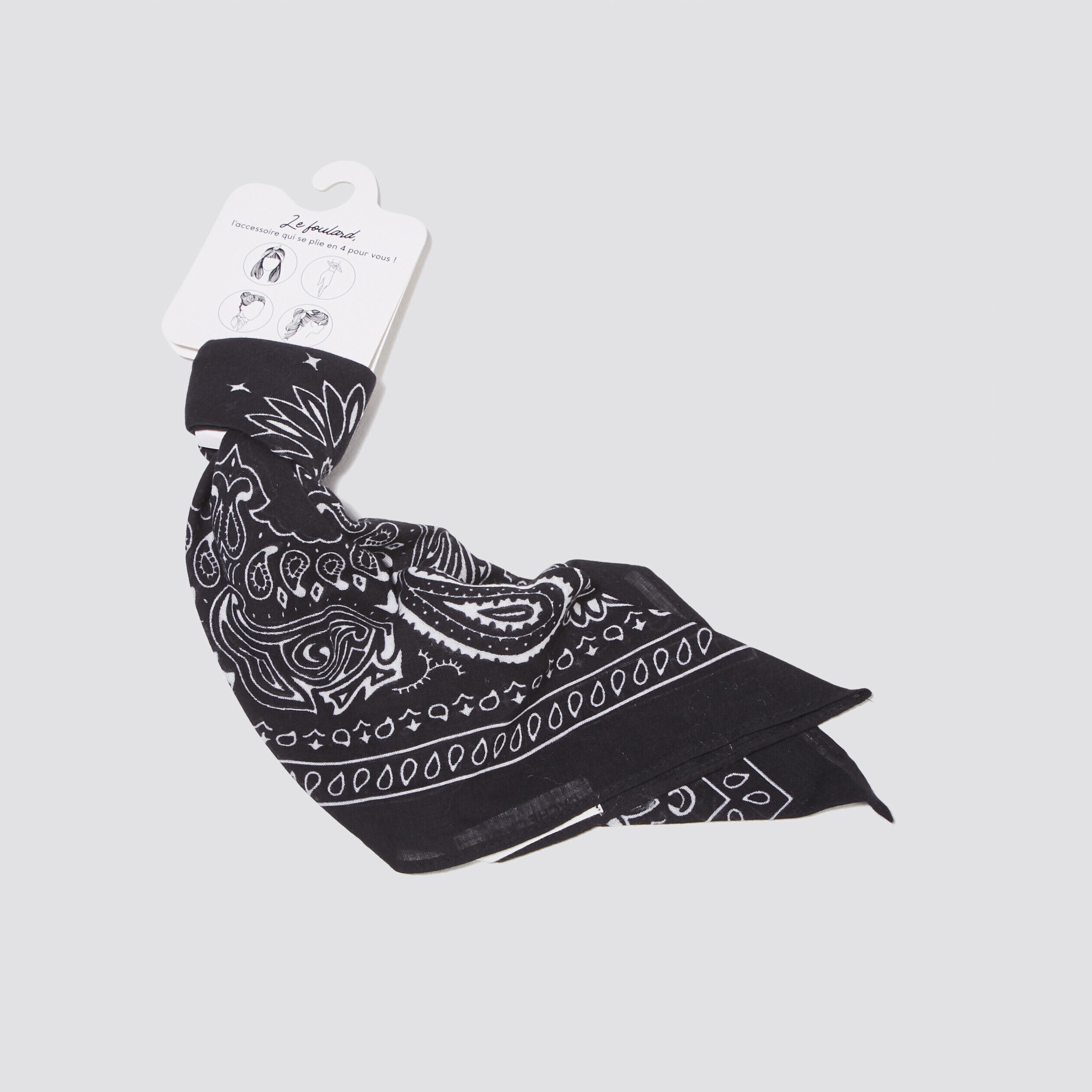 Foulard carré noir femme | Cache Cache