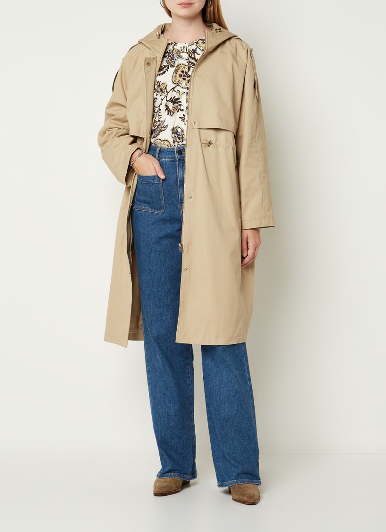 Gabardina Ted de ba&sh con bolsillos laterales y cordón ajustable.
