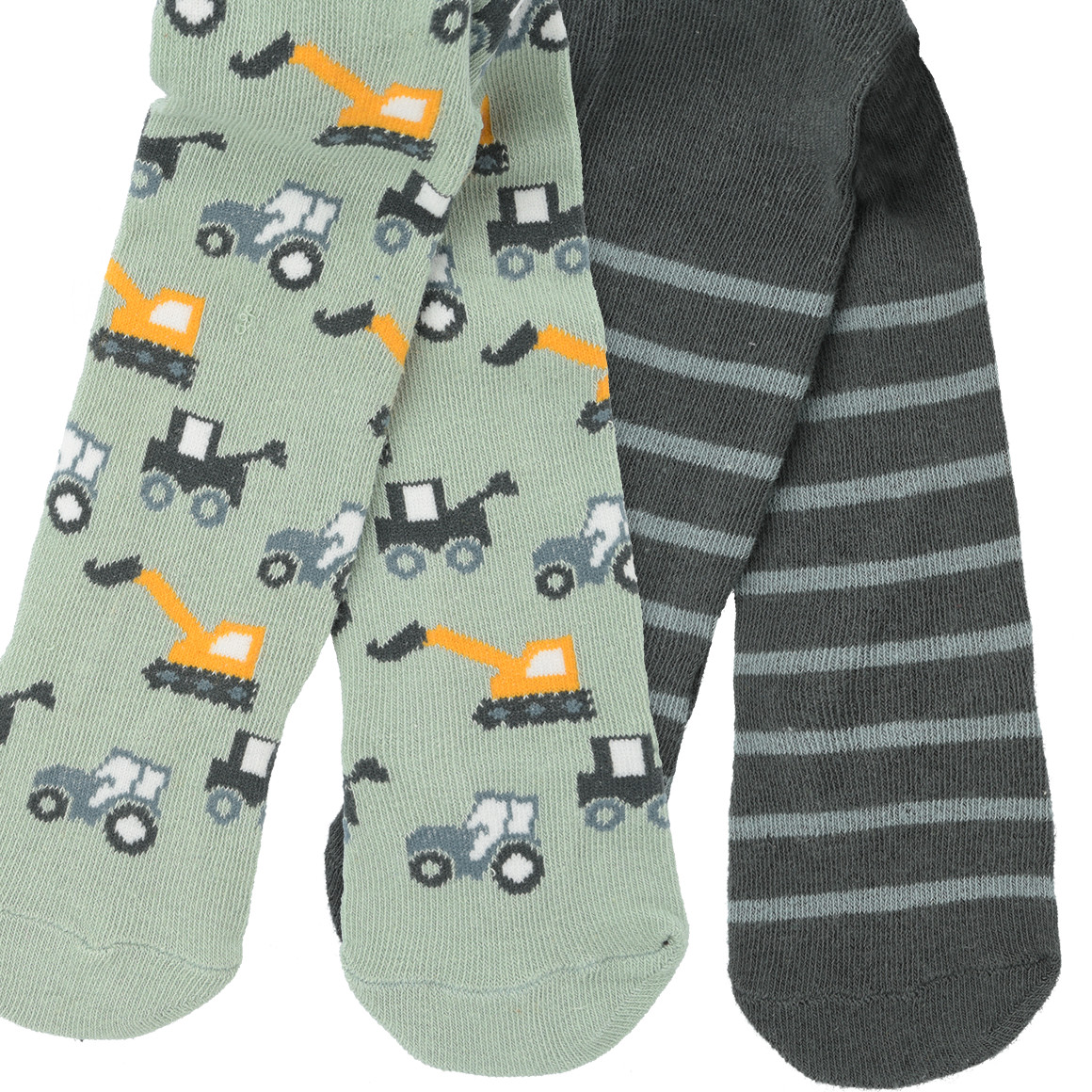 2 Baby Strumpfhosen mit Fahrzeug-Motiven
