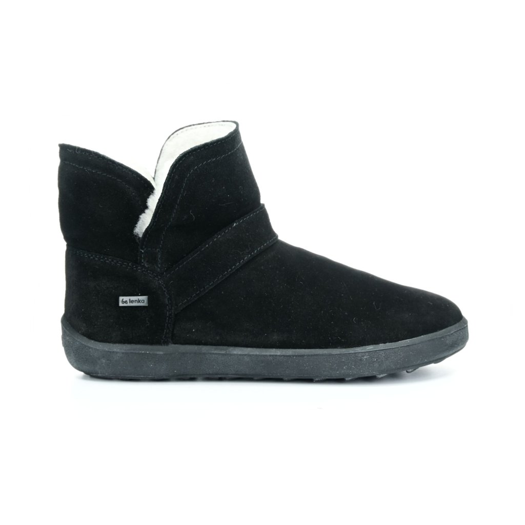 Be Lenka Polaris All Black schwarze Winterbarfußstiefeletten
