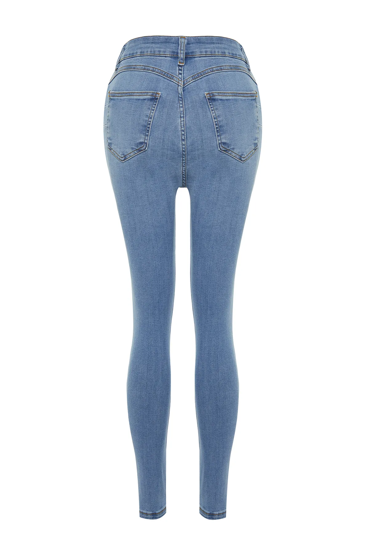 Trendyol Collection  Hellblaue Push-up-Röhrenjeans mit hoher Taille TWOSS24JE00065