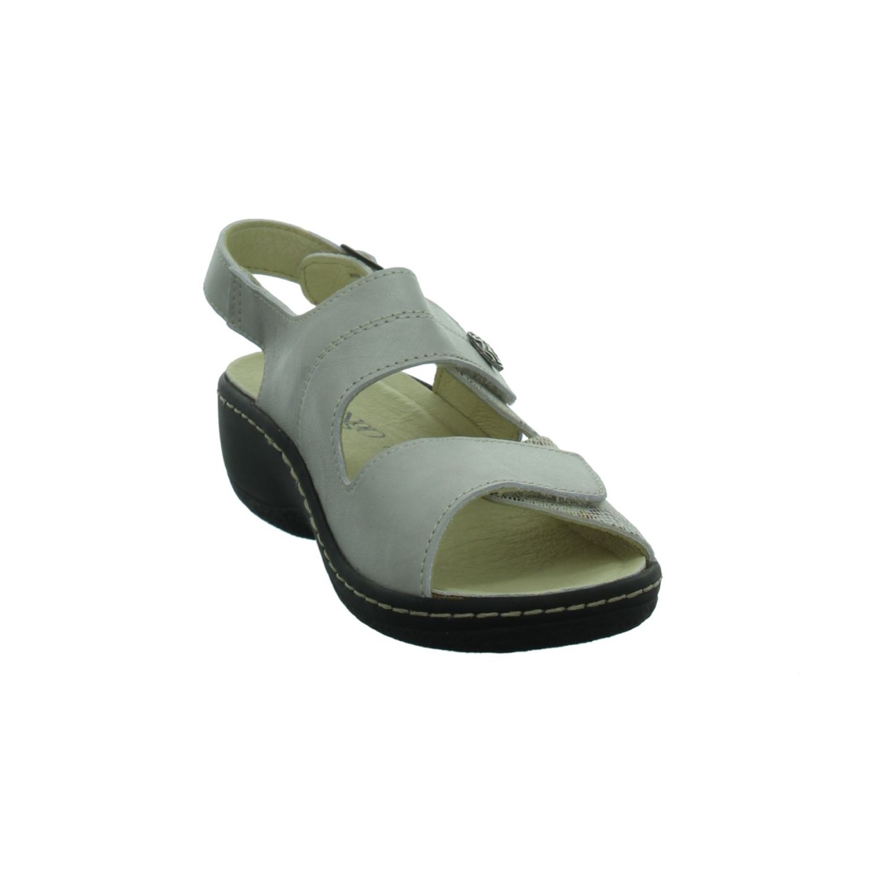 LONGO Komfort Sandalen taupe Bequem-Pantoletten,beige/perle