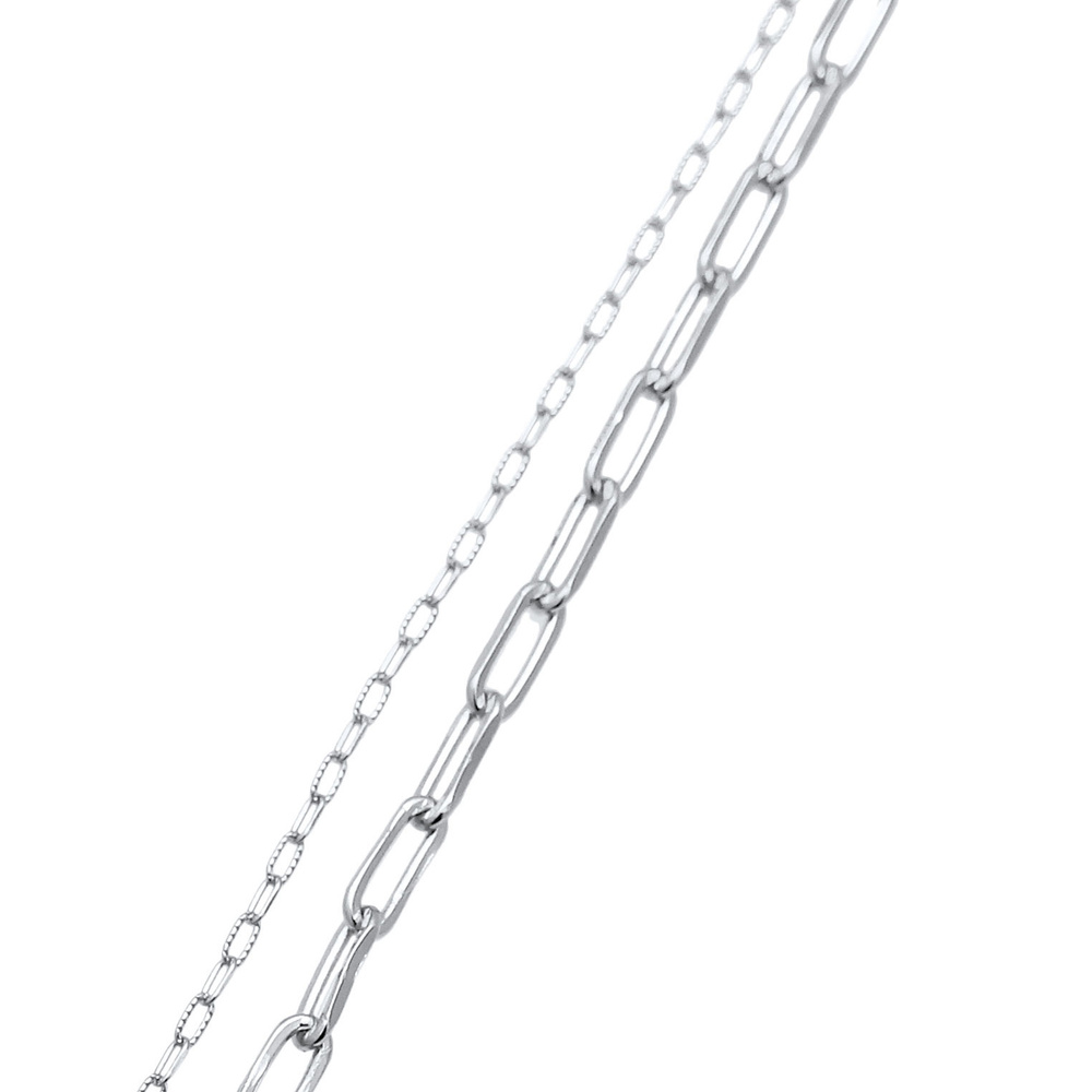 Elli Elli Collier Liens à couches pour dames Oval Basic Blogger Trend Filigree en arge collier