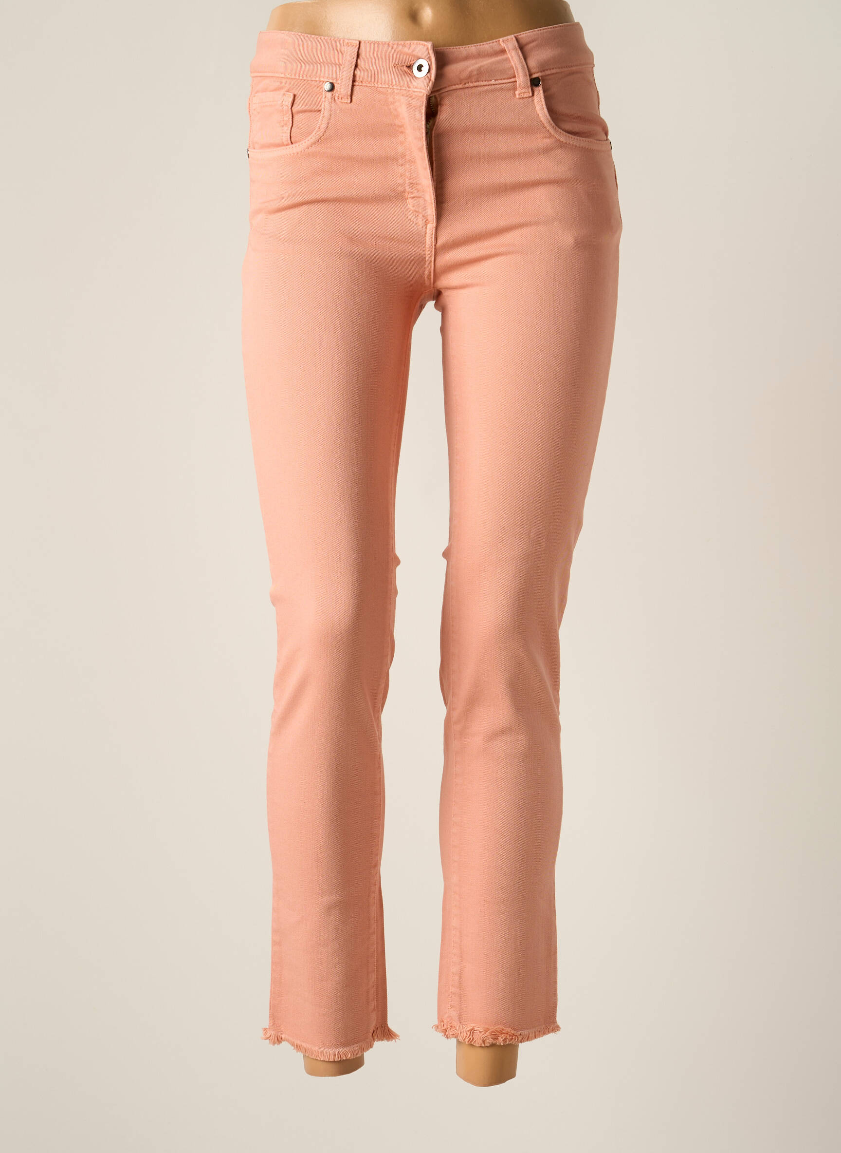 Lauren Vidal Jeans Coupe Slim Femme couleur orange